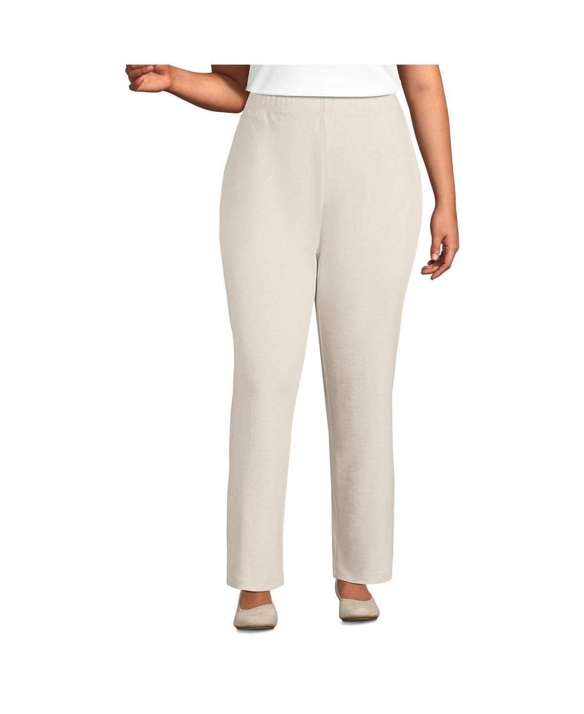 Plus Size Lands End Sport Knit High-Waist Pull-On Pants, Womens Rich Brown Product Image