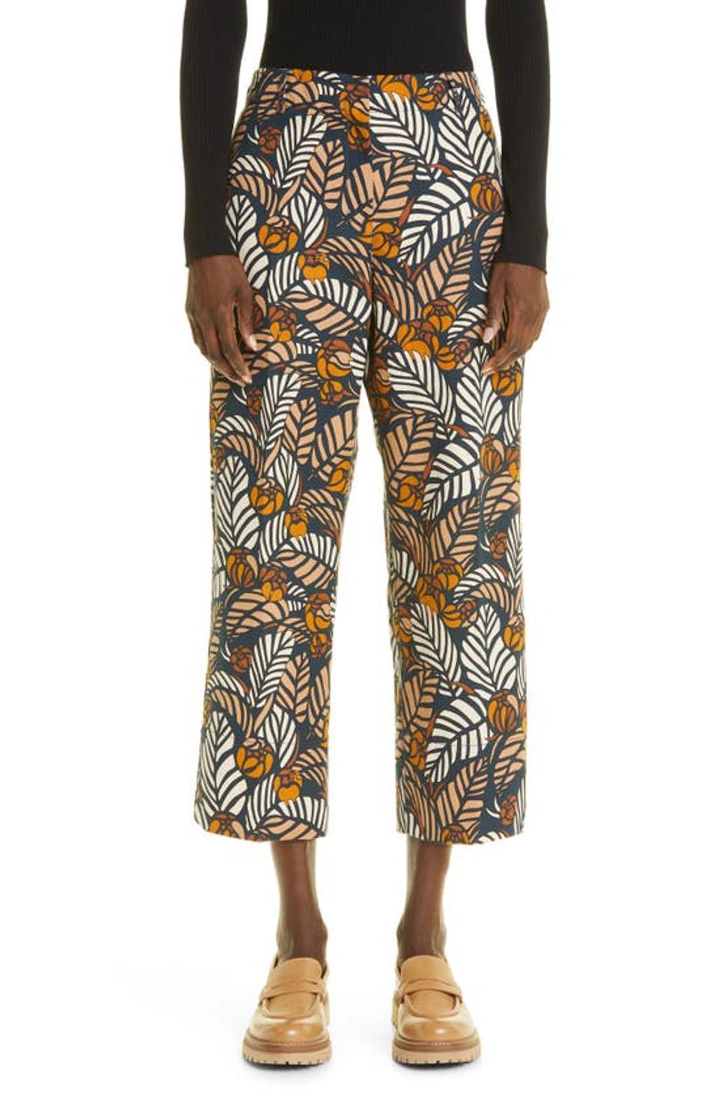 Arizona Printed Straight-leg Trousers In Blue Product Image