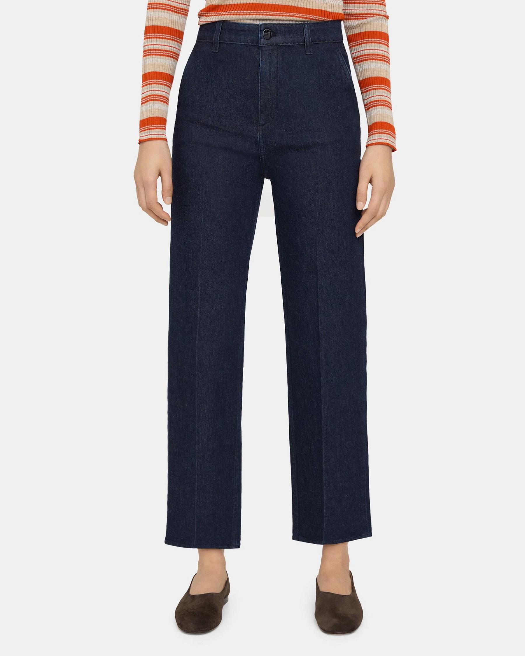 High-Waist Straight-Leg Pant in Stretch Denim Product Image