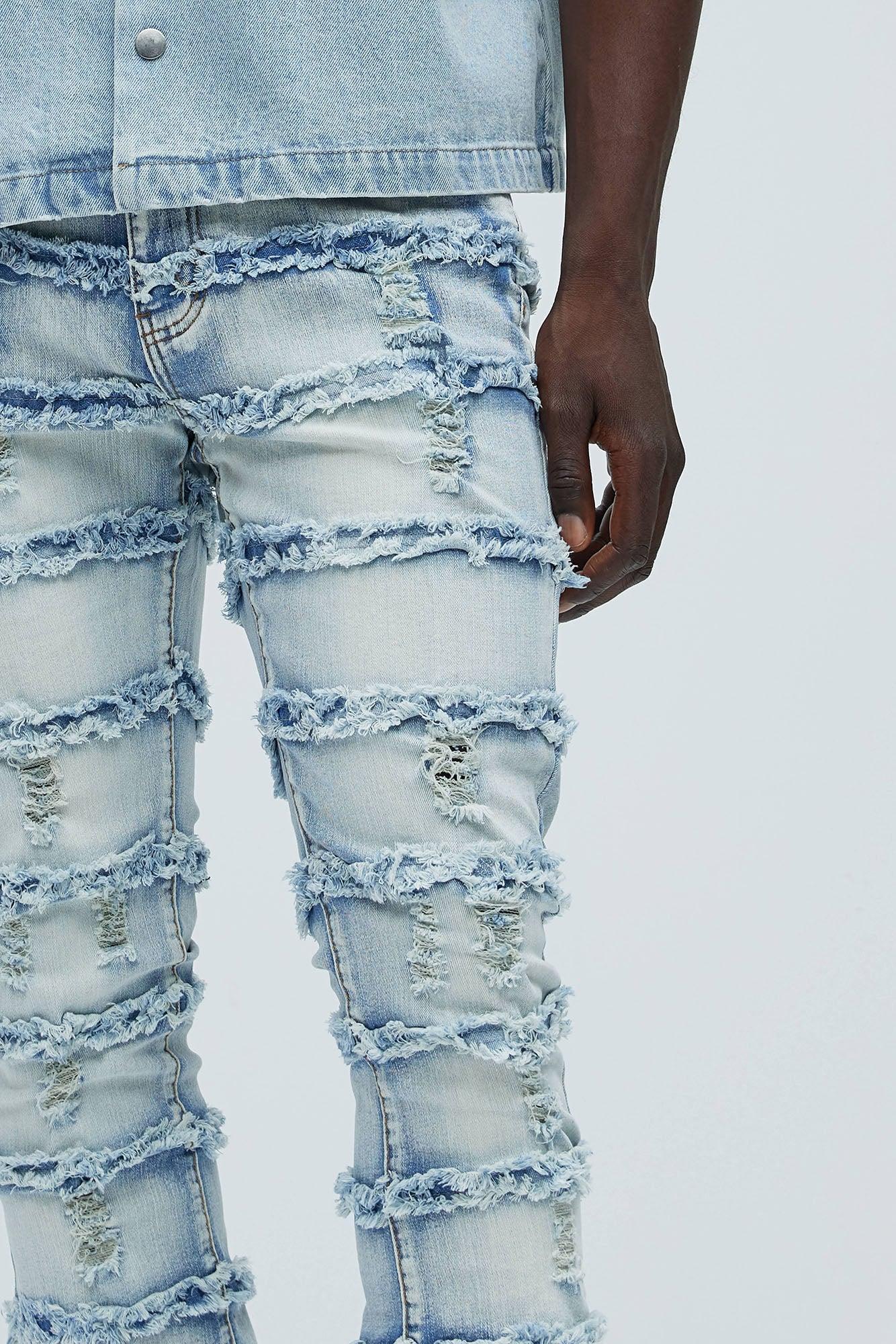 More Than You Frayed Slim Flare Jeans - Light Wash Product Image