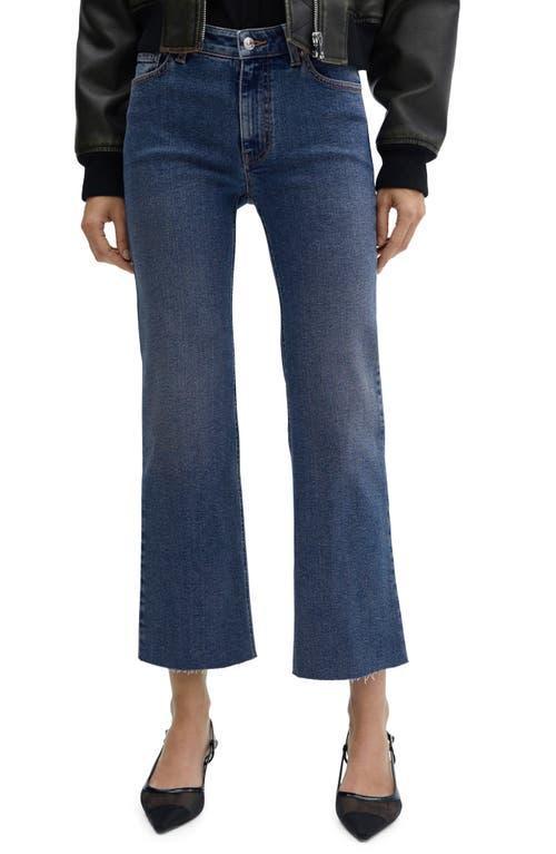 MANGO Raw Hem Crop Flare Jeans Product Image