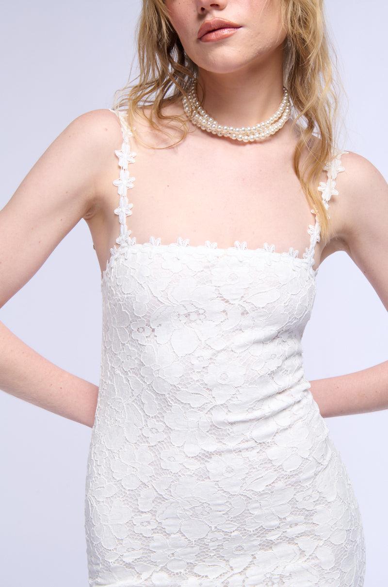 CUTE AS A BUTTON LACE MINI DRESS Product Image