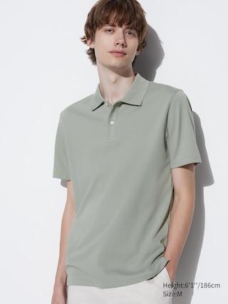 Mens Airism Cotton Pique Polo Shirt Green 3XL UNIQLO US Product Image