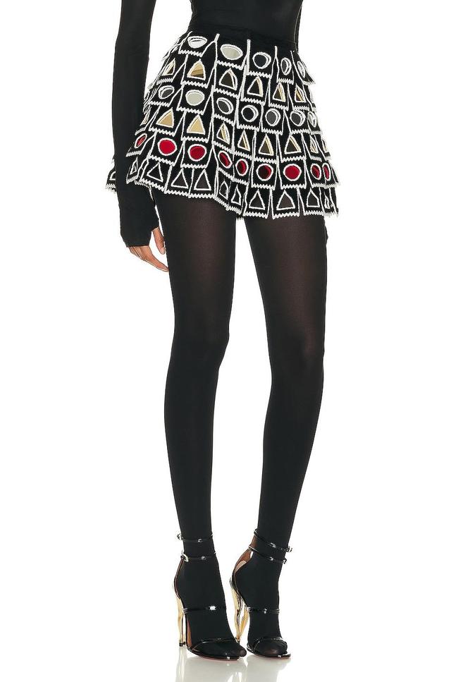 ALAÏA - Women's Mirror Mini Skirt - Black/white - FR 40 - Moda Operandi Product Image