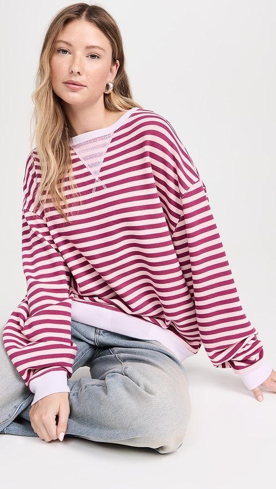 Free People Classic Striped Crew Sweatshirt | Shopbop Product Image