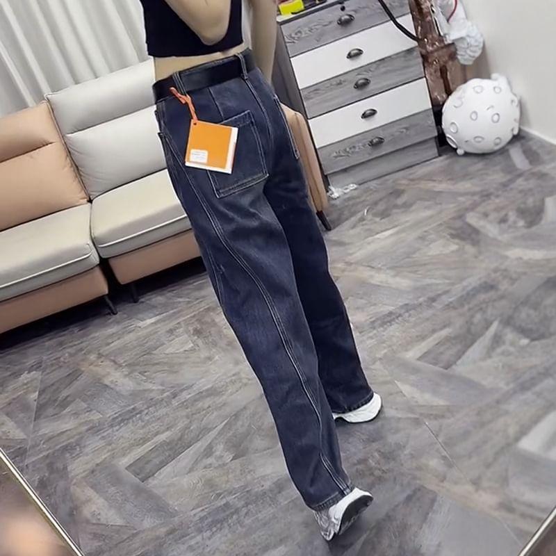 High-Rise Straight Leg Jeans Product Image