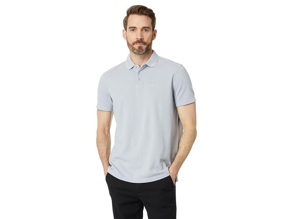 Armani Exchange Regular Fit Solid Colored Sun Washed Pique Polo (Quarry) Men's Clothing Product Image