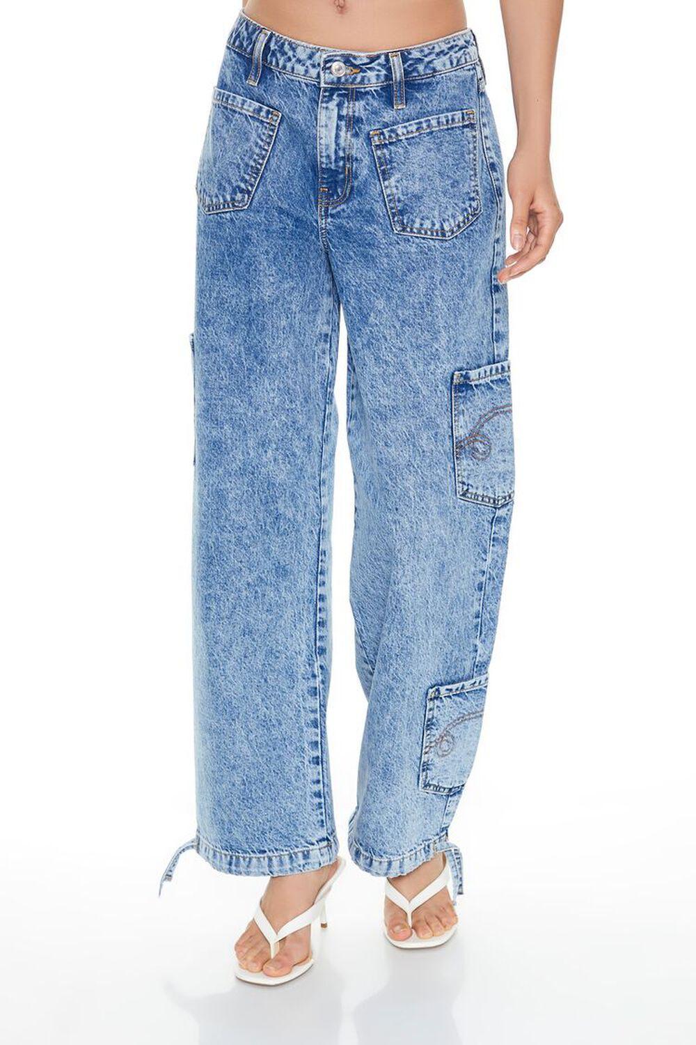 Straight-Leg Cargo Jeans | Forever 21 Product Image