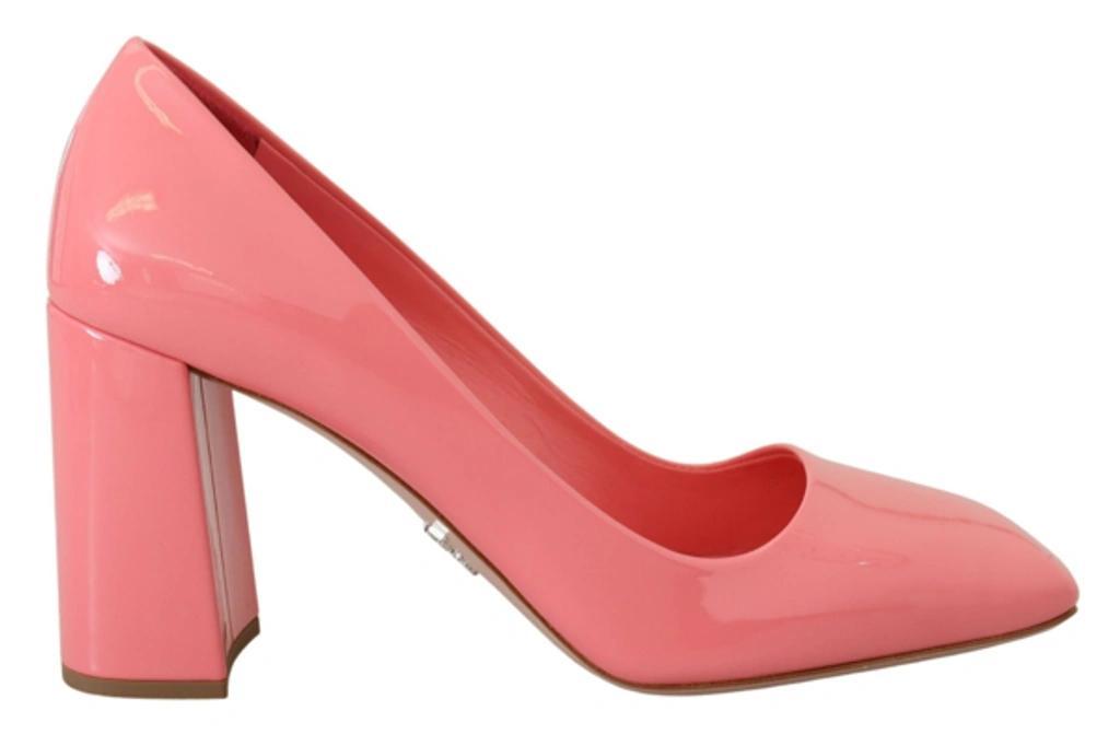 PRADA Pink Patent Leather Block Heels Pumps Classic Product Image