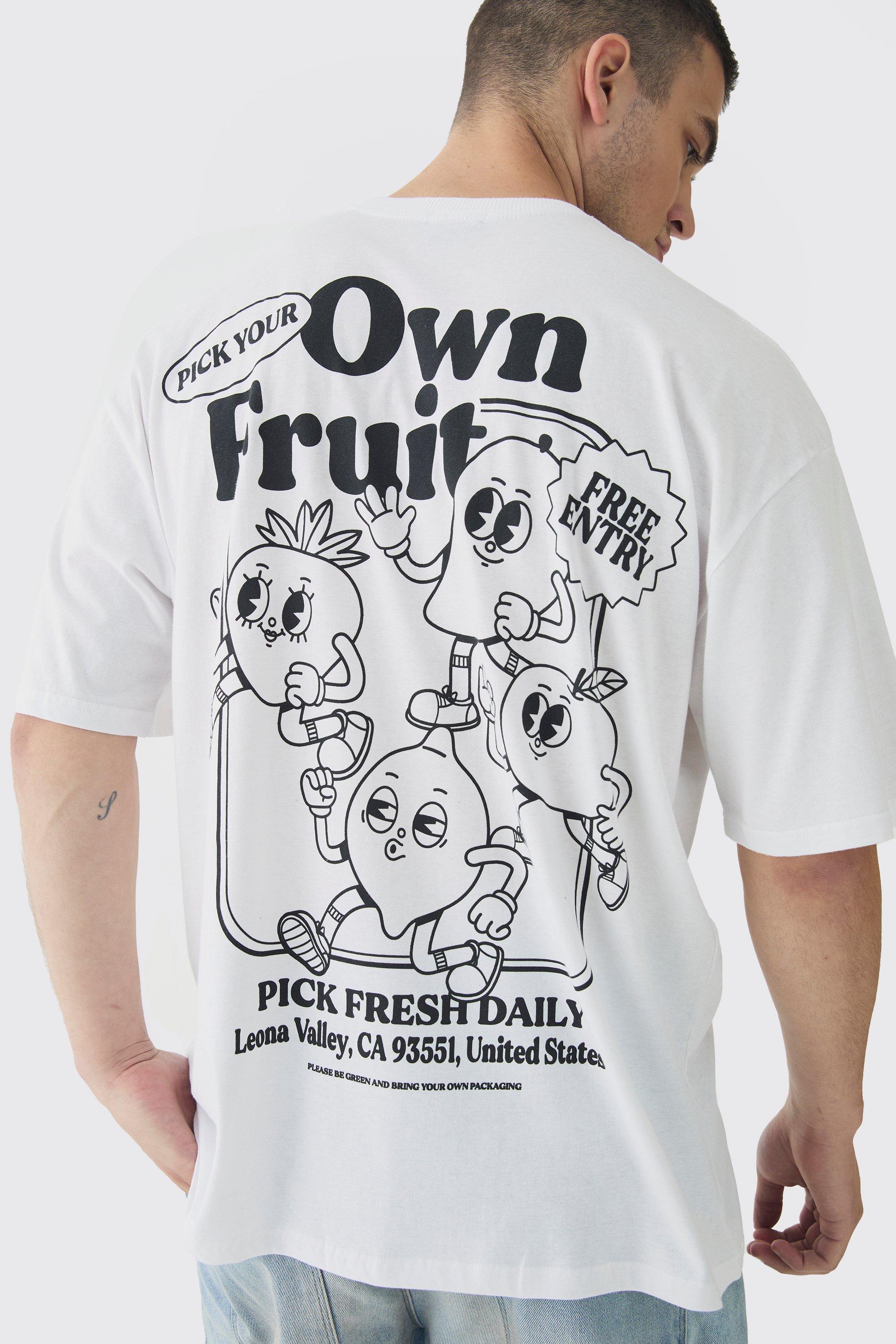 Tall Oversized Fruit Graphic T-Shirt | boohooMAN USA Product Image