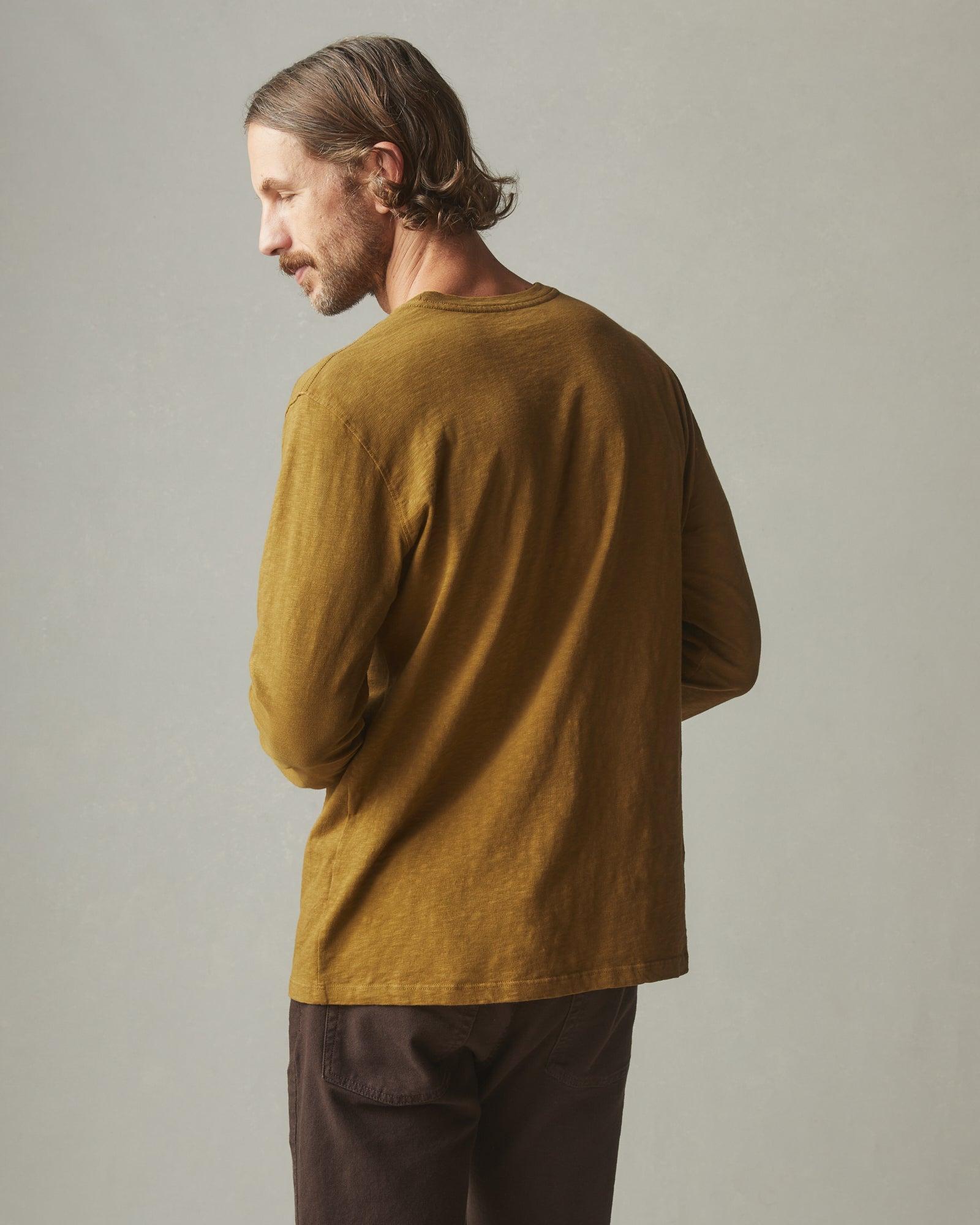 Premium Slub Crew Tee Long Sleeve - Butternut Male Product Image