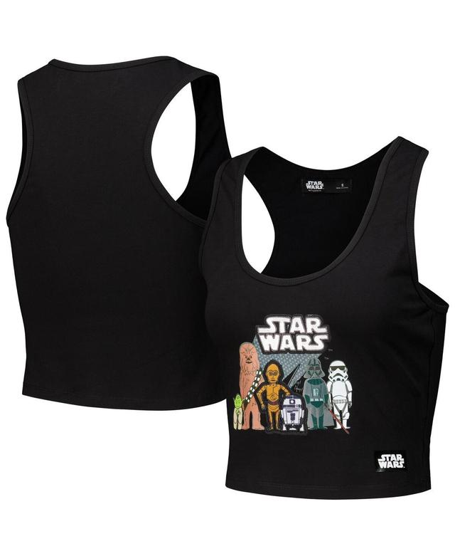 Freeze Max Womens Black Star Wars Chewbacca Tri-Blend Cropped Racerback Tank Top Product Image