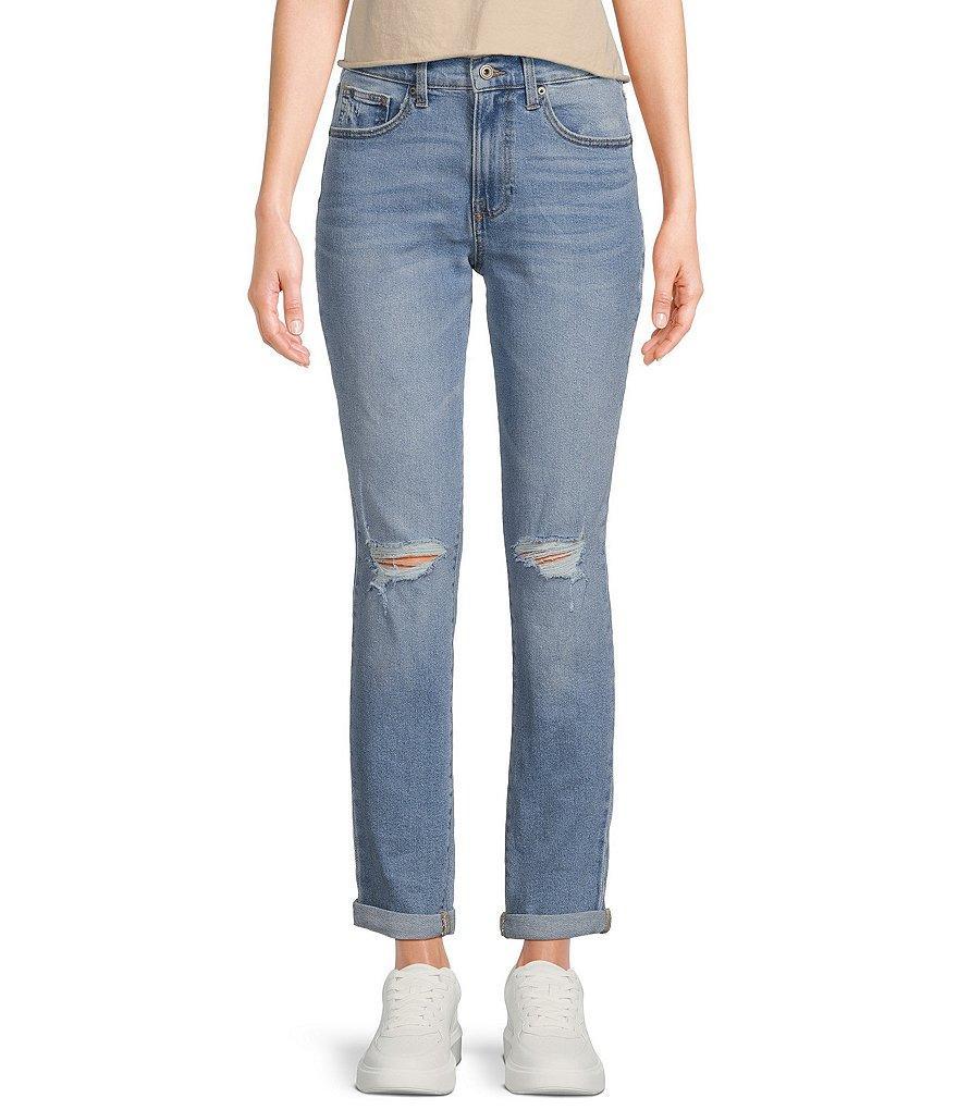 CP Jeans High Rise Destructed Rolled Cuff Mom Jeans product image