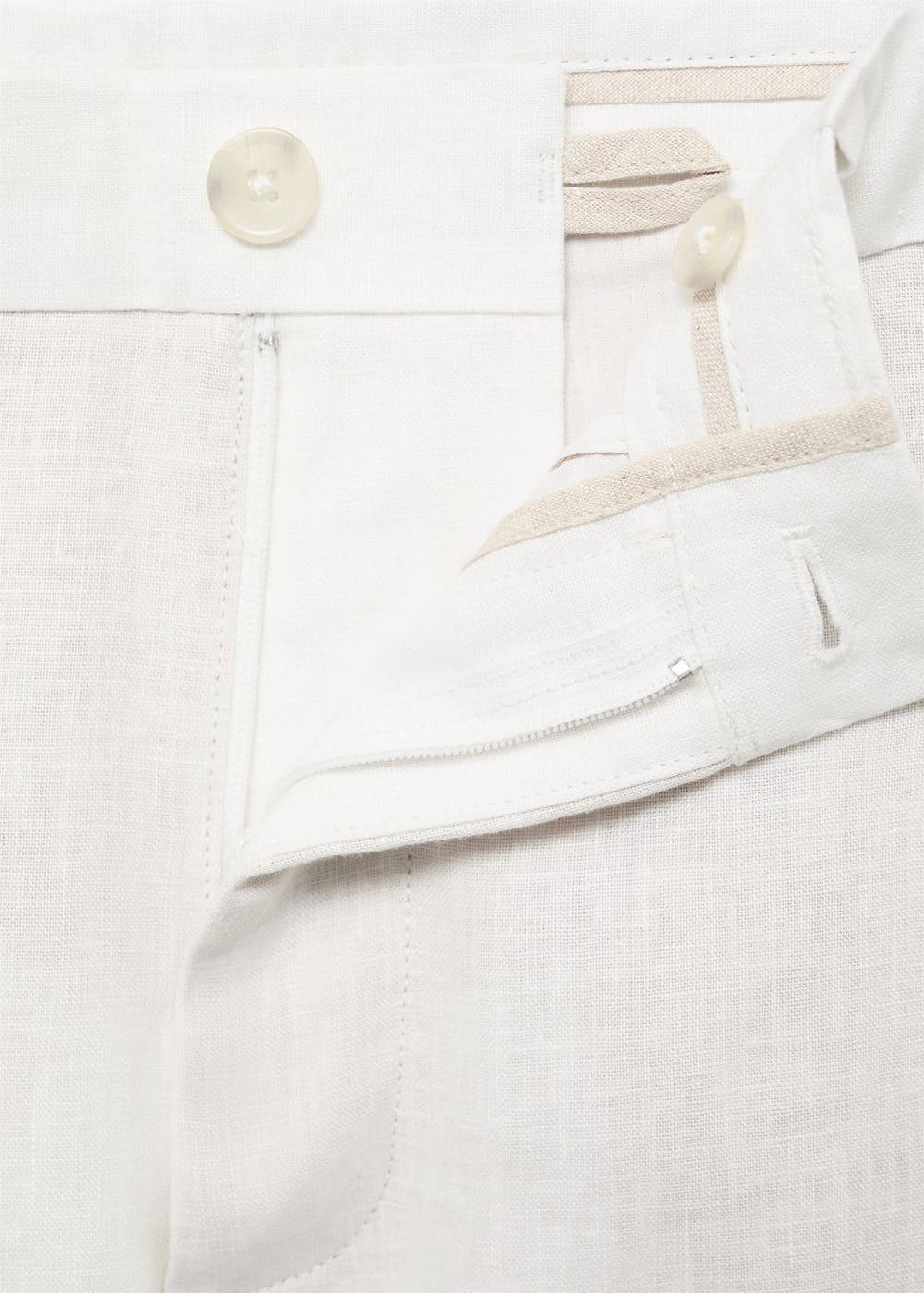 MANGO MAN - Slim-fit 100% linen pants whiteMen Product Image