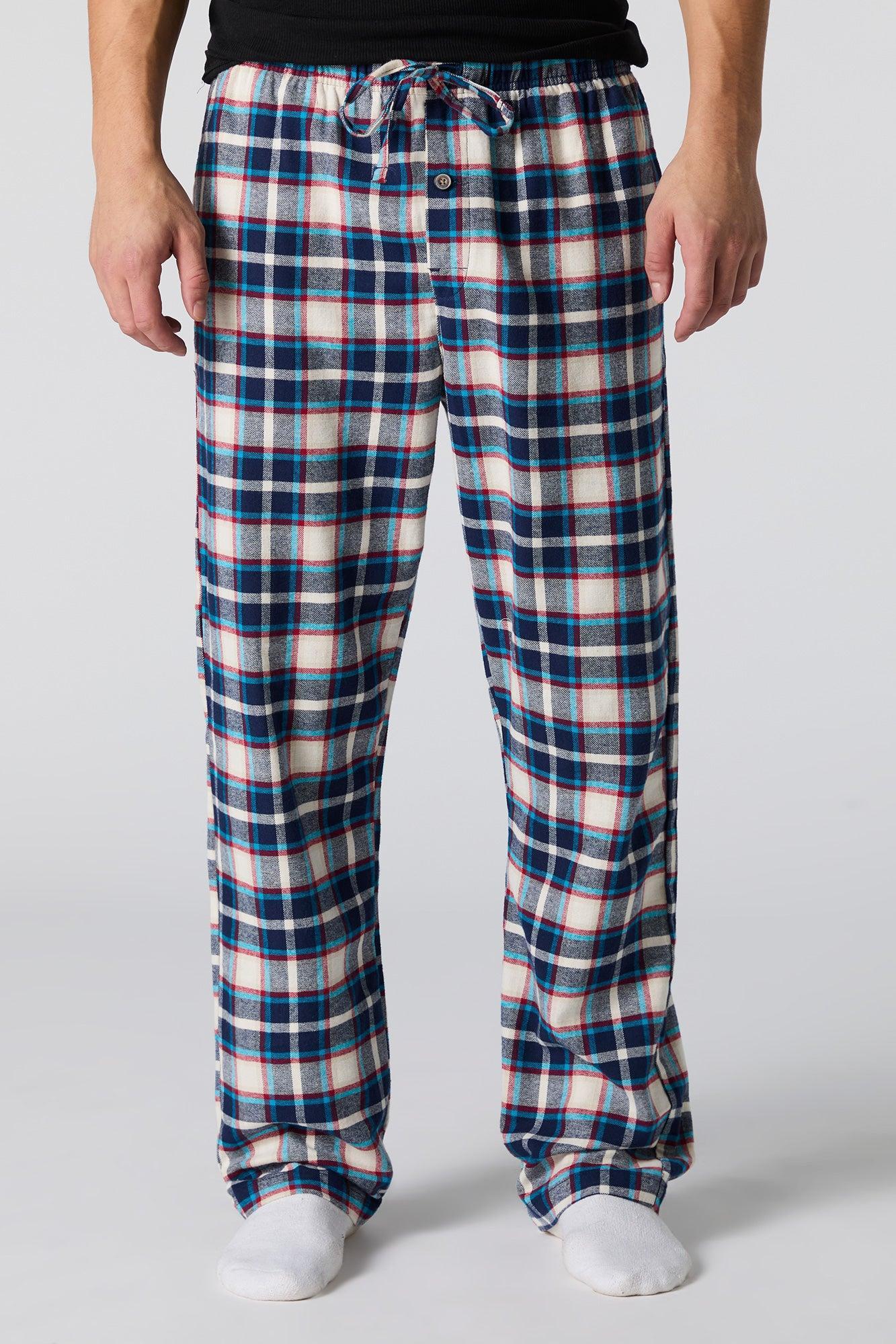 Plaid Flannel Pajama Bottom Male Product Image