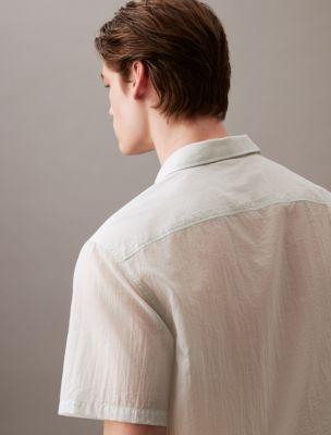 Solid Nylon Button-Down Shirt Product Image