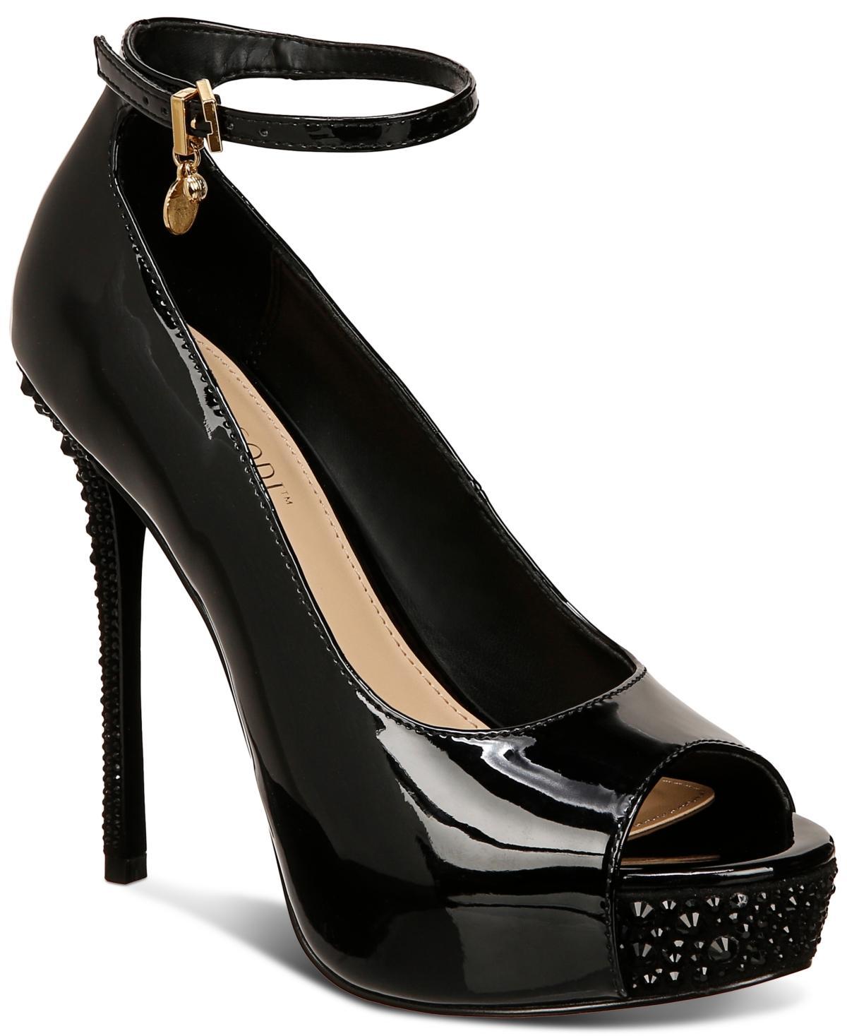 Thalia Sodi Libbie Embellished Ankle-Strap Platform Dress Pumps, Created for Macys Womens Shoes Product Image