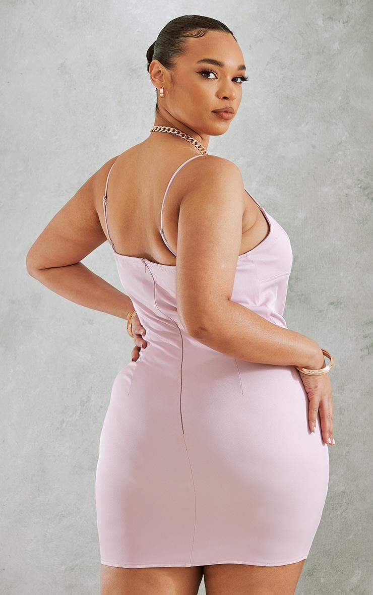 Plus Dusty Pink Strap Detail Bodycon Dress Product Image