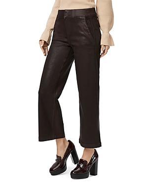 PAIGE Nellie Coated High Waist Wide Leg Trouser Pants Product Image