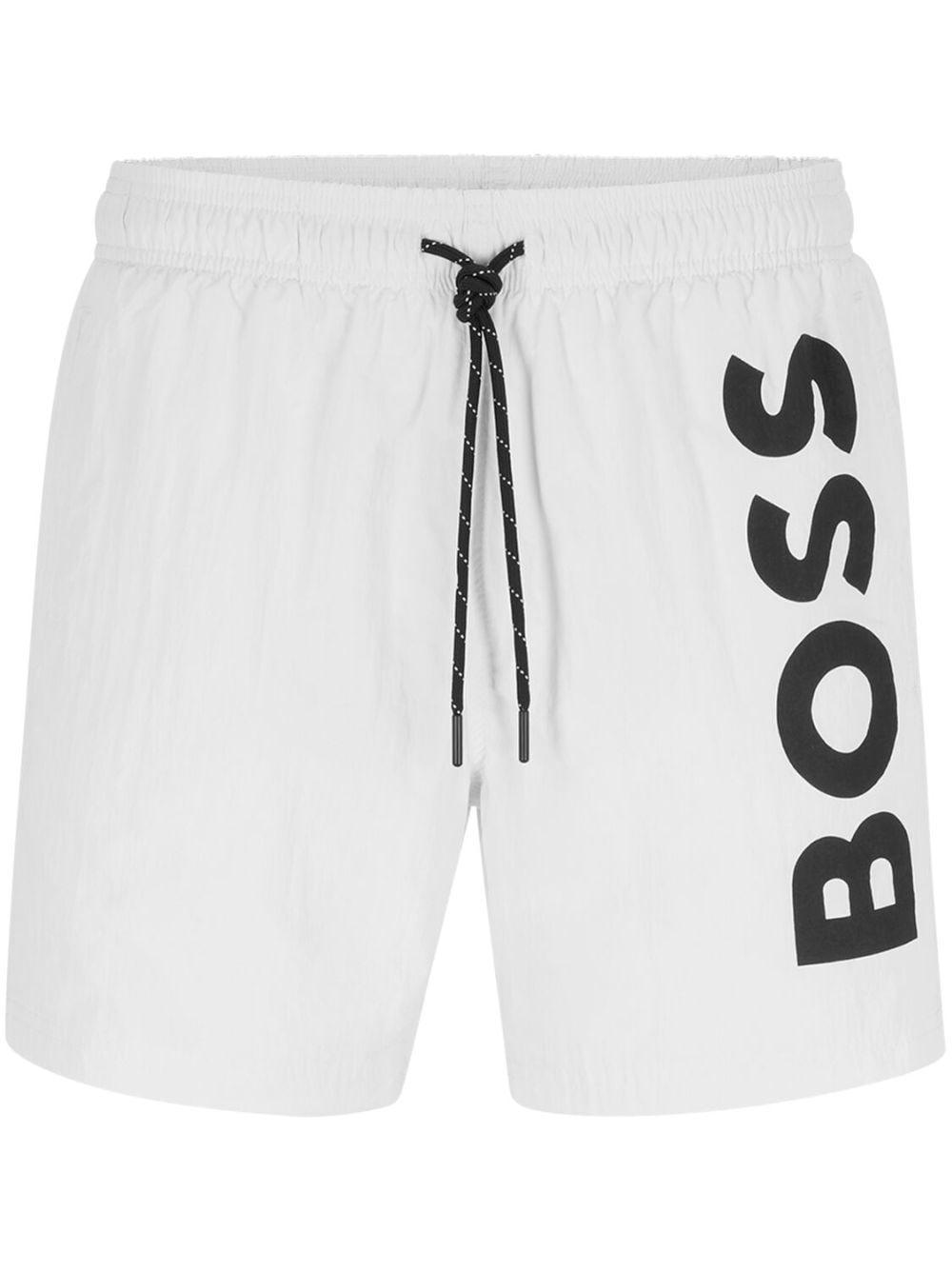 Logo-print Swim Shorts In White 100 Product Image