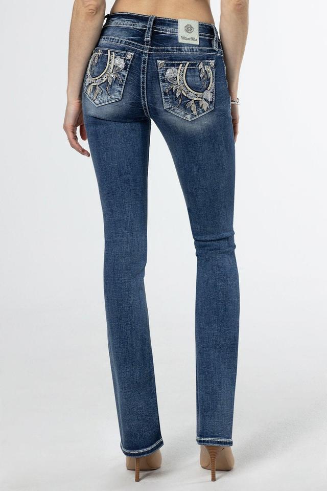 Floral Feathers Bootcut Jeans Product Image