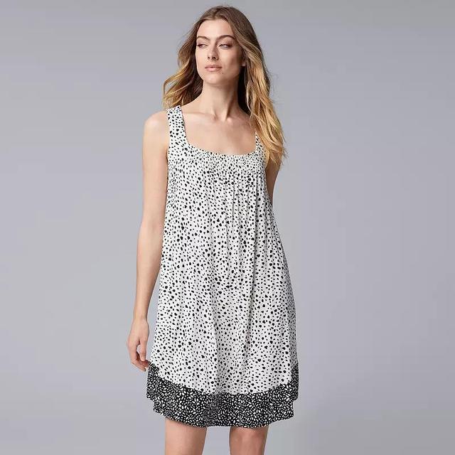 Womens Simply Vera Vera Wang Chemise Grey Floral Product Image