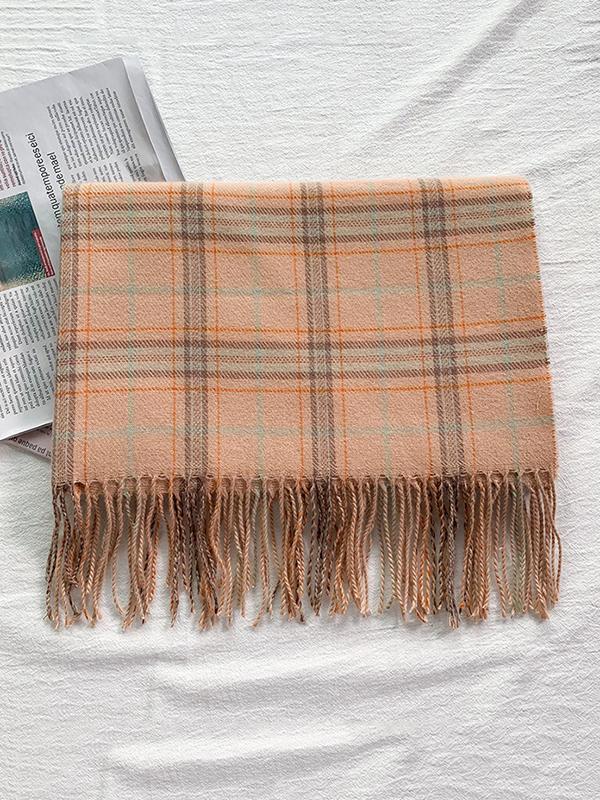 Keep Warm Plaid Tasseled Shawl&Scarf Product Image