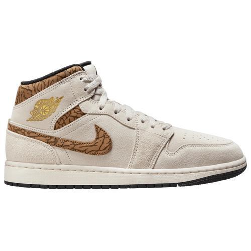 Jordan Mens AJ 1 Mid SE - Basketball Shoes Brown/Gold/Tan Product Image