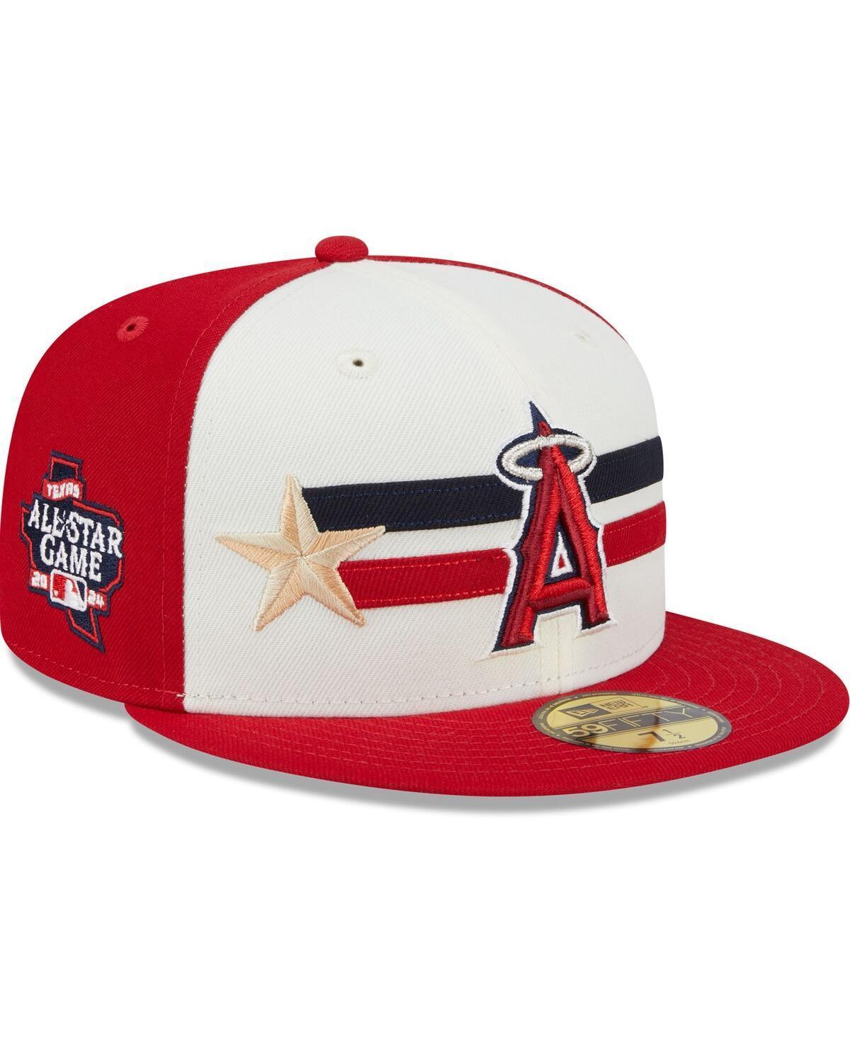 New Era Mens Cream Los Angeles Angels 2024 Mlb All-Star Game Workout 59FIFTY Fitted Hat - Cream, Red Product Image