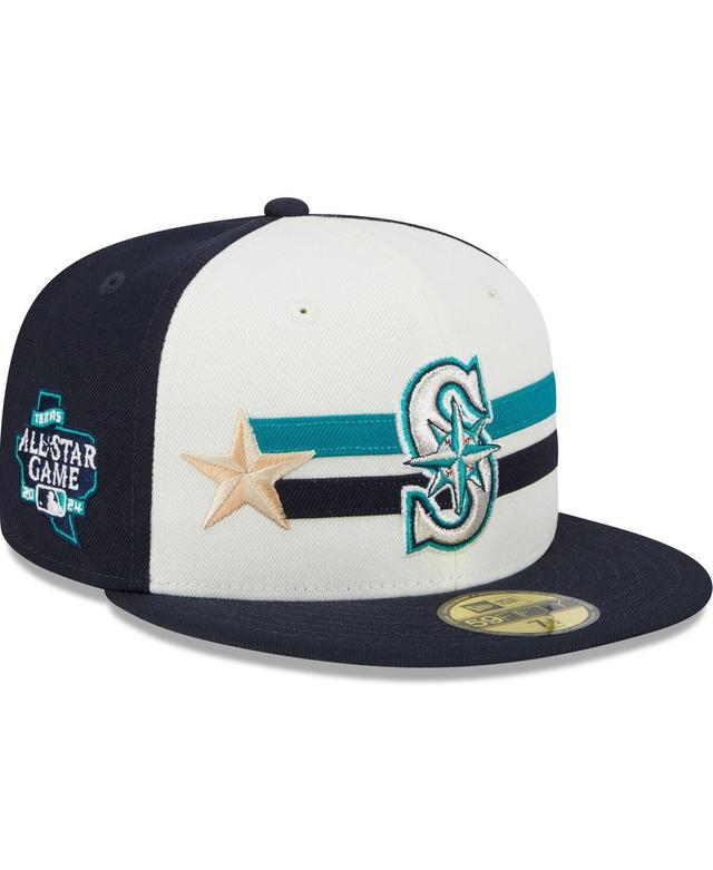 New Era Mens Cream Seattle Mariners 2024 Mlb All-Star Game Workout 59FIFTY Fitted Hat - Cream, Navy Product Image