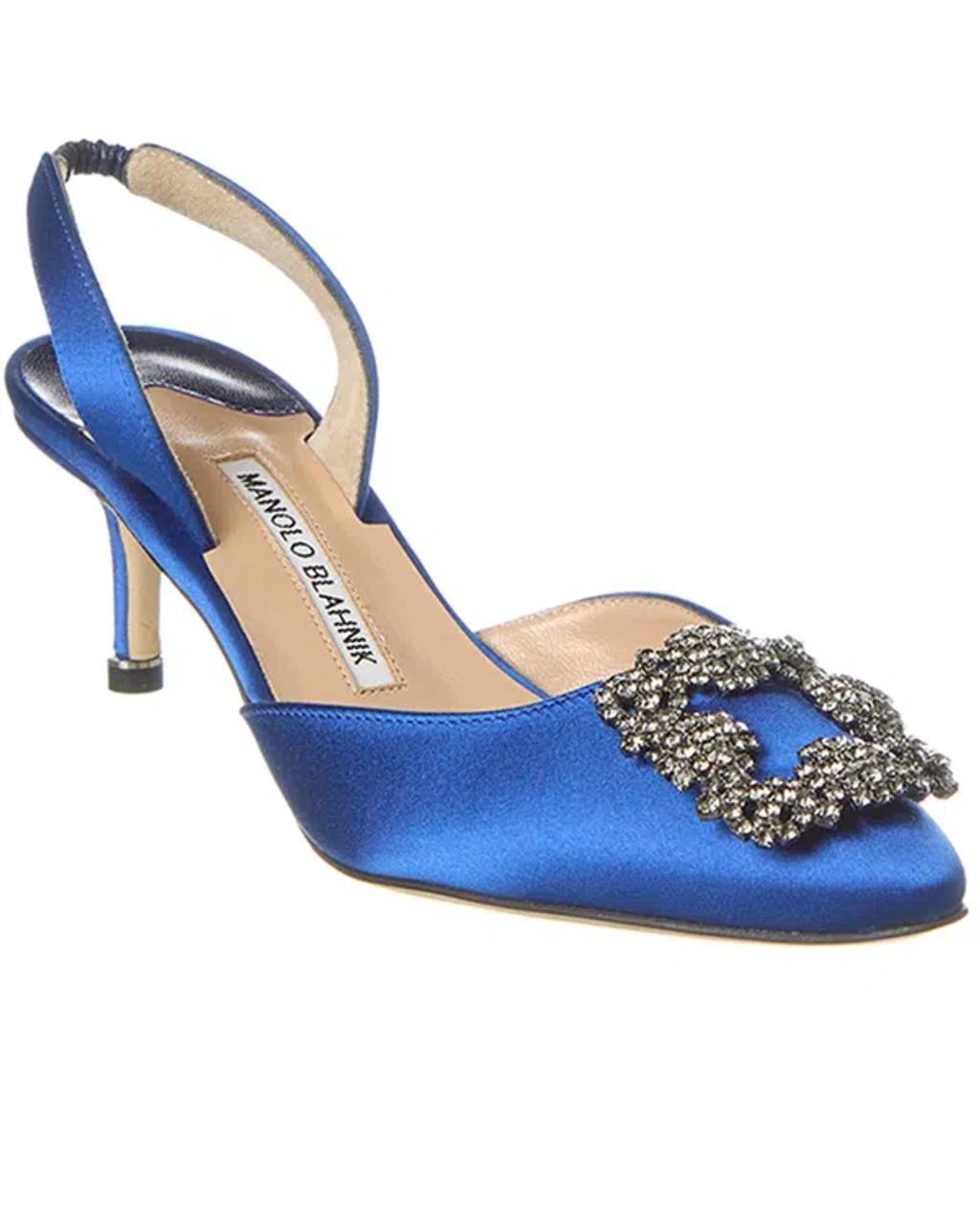 Hangisli 50 Satin Slingback Pump In Blue Product Image