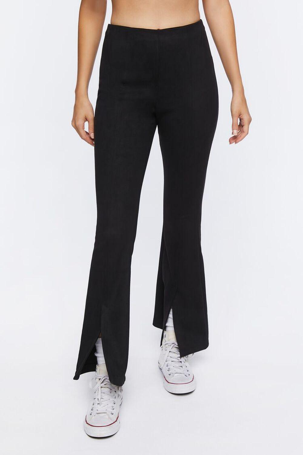 Faux Suede Split-Hem Pants | Forever 21 Product Image