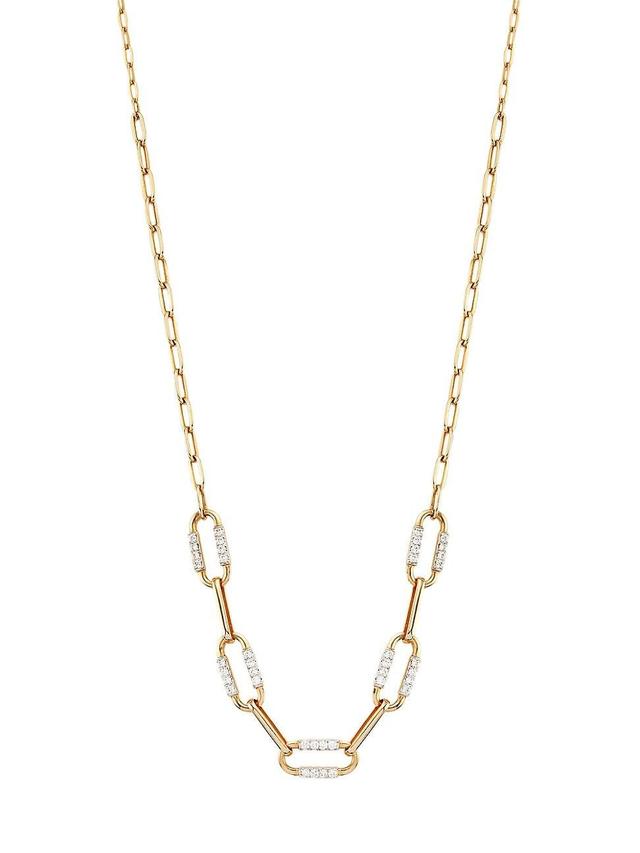 Womens 14K Yellow Gold & 0.60 TCW Diamond Paper Clip Necklace Product Image