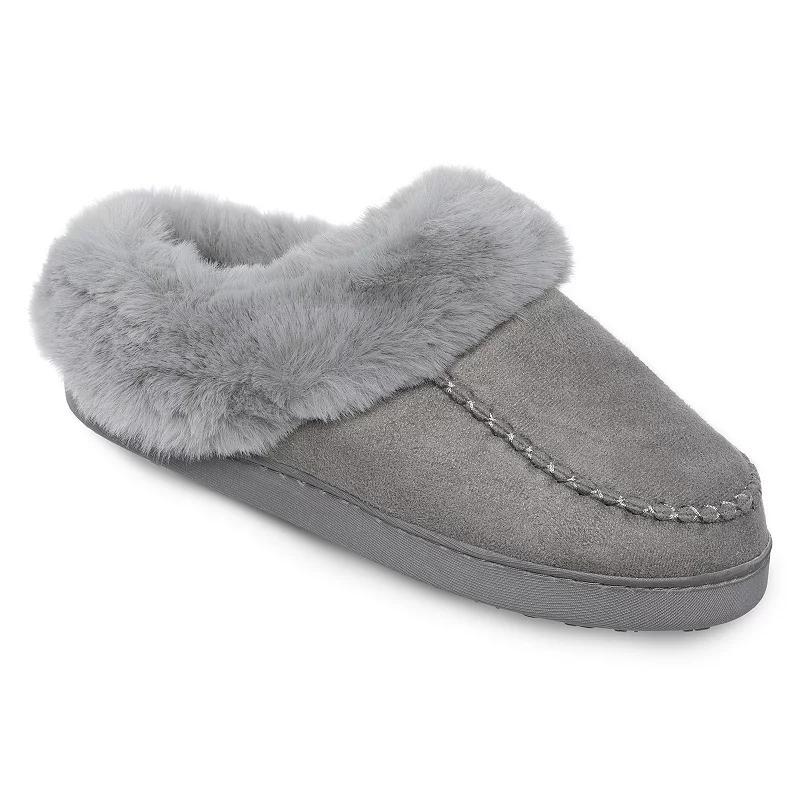 Cuddl Duds Microsuede with Moccasin Stitch Womens Clog Slippers Product Image