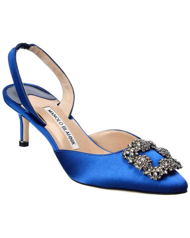 Hangisli 50 Satin Slingback Pump In Blue Product Image