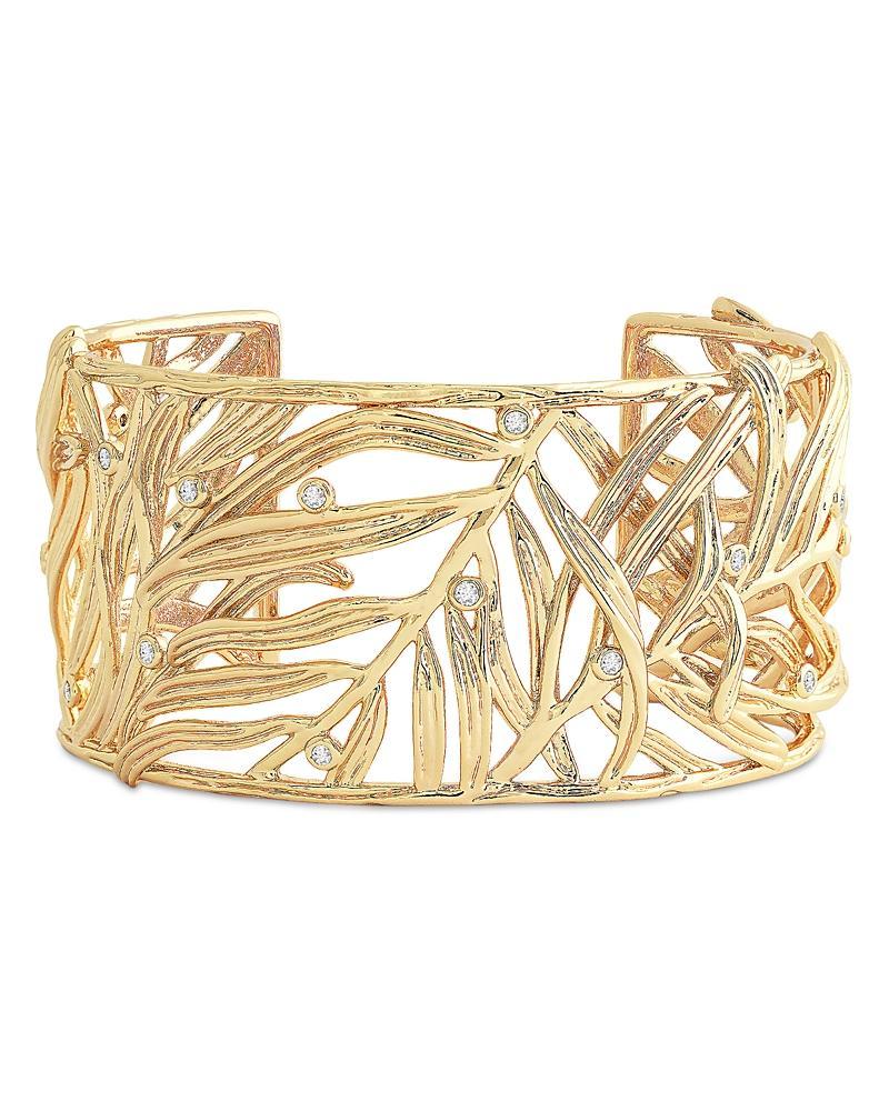 Womens Palm 18K-Gold-Plated & Cubic Zirconia Cuff Product Image