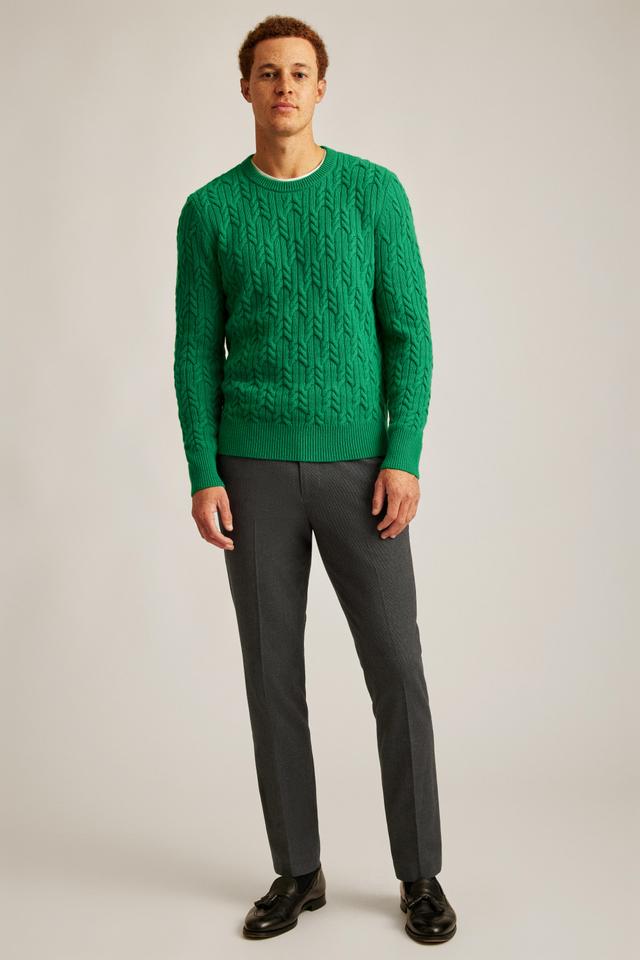 Wool Cable Crew Neck Sweater Product Image