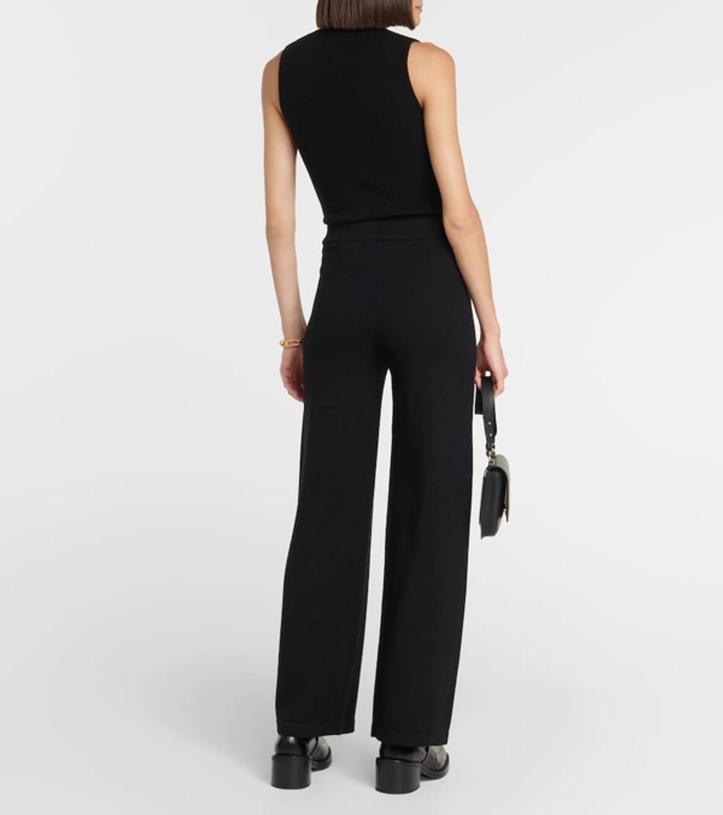 MAX MARA Leisure Visone Virgin Wool Pants In Black Product Image