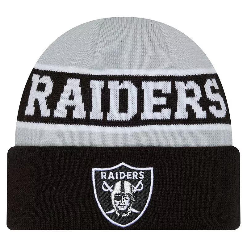 Mens New Era Black Las Vegas Raiders Reverse Cuffed Knit Hat Product Image