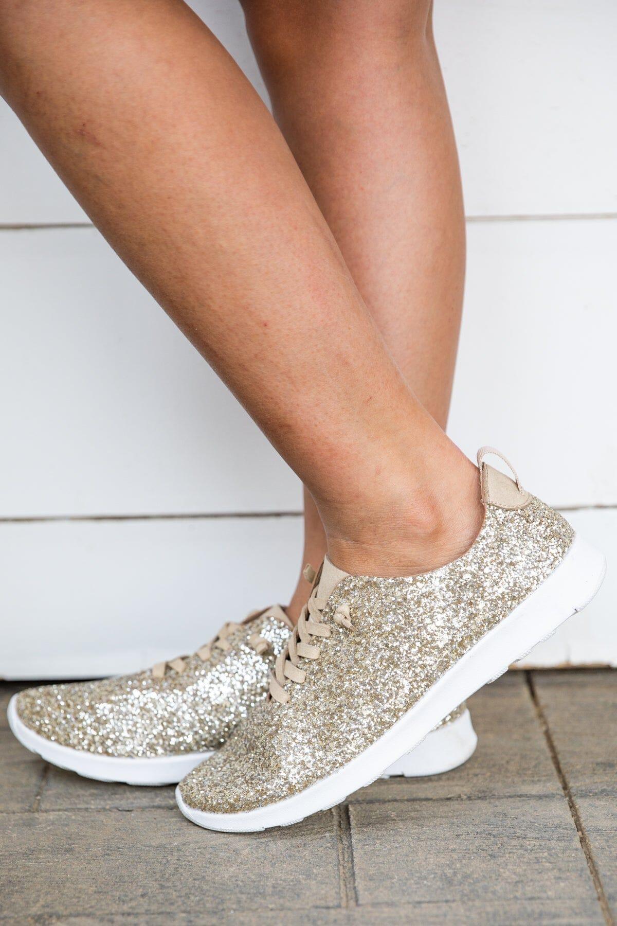 Gold Glitter Sneakers Product Image