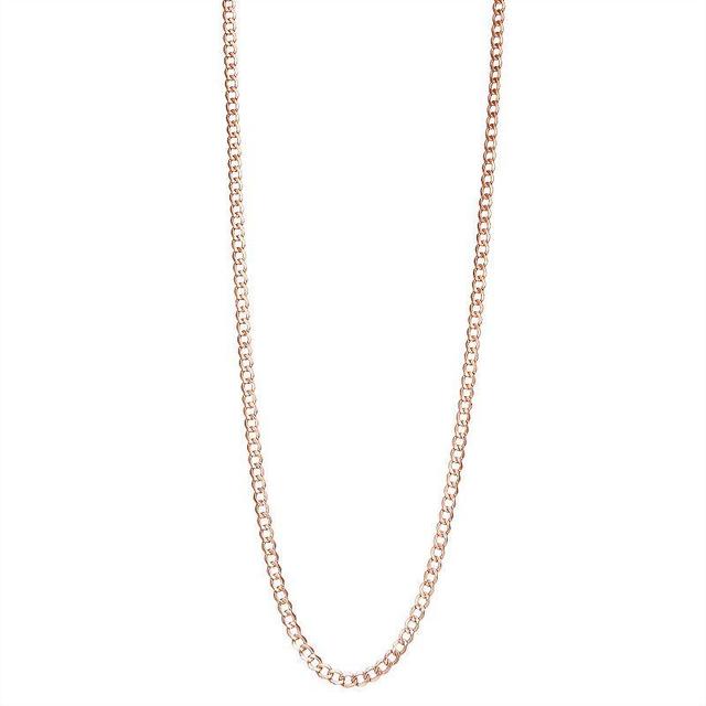 Jordan Blue 14k Gold 3.5 mm Curb Chain Necklace, Womens 14k Pink Product Image