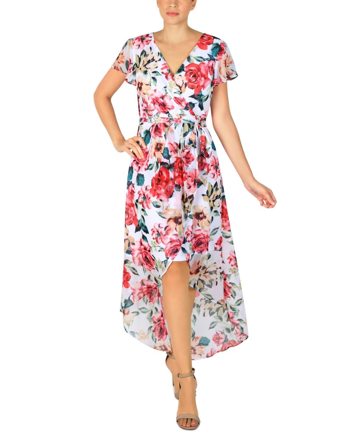 Julia Jordan Floral High-Low Faux Wrap Dress Product Image