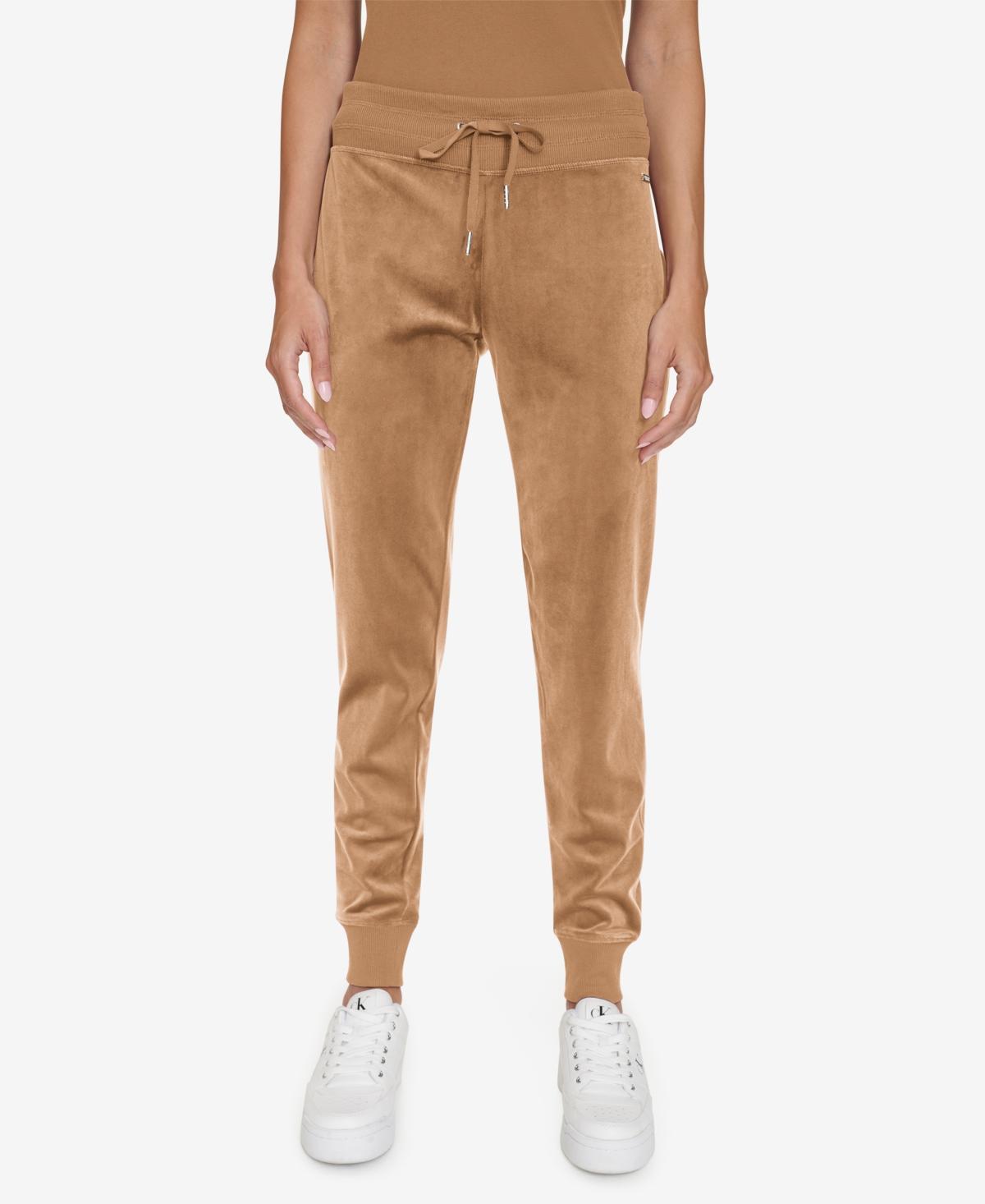 Calvin Klein Womens Velour Jogger Pants Product Image