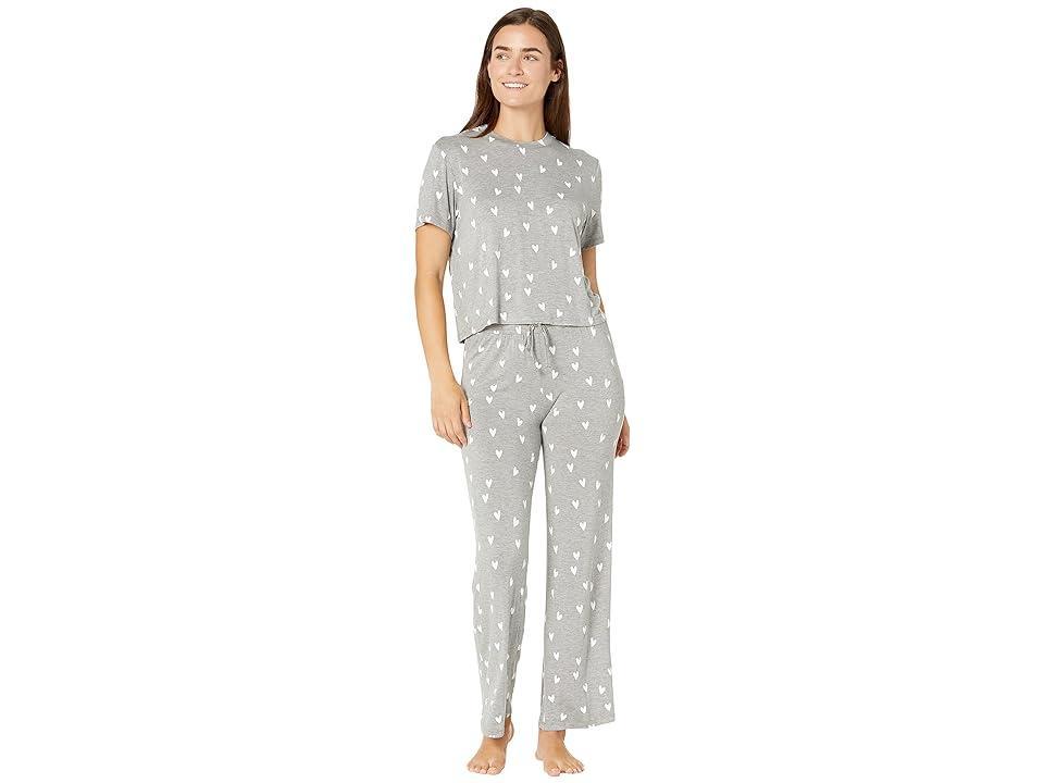 Honeydew Intimates All American PJ Set (Heather Grey Hearts) Women's Pajama Sets Product Image