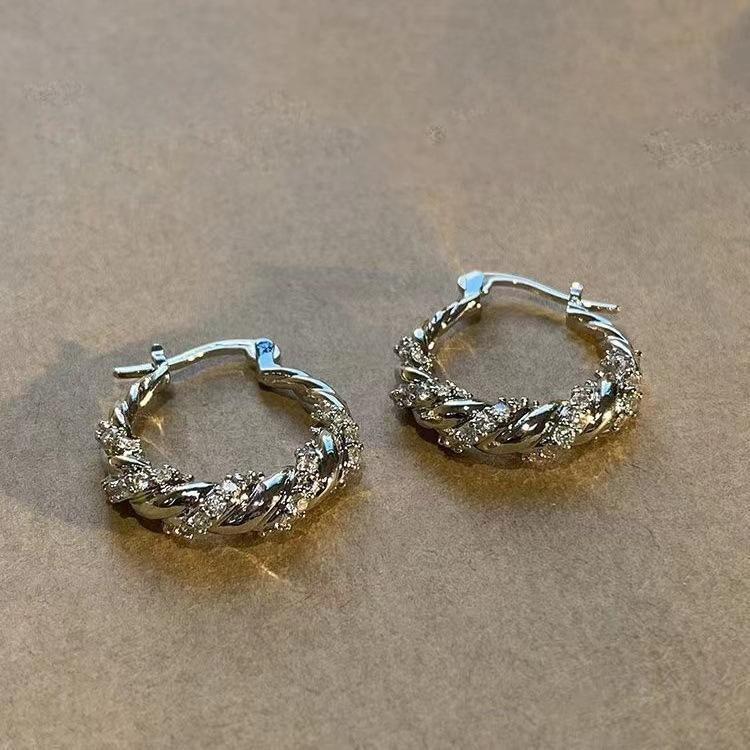 Rhinestone Hoop Earring Product Image