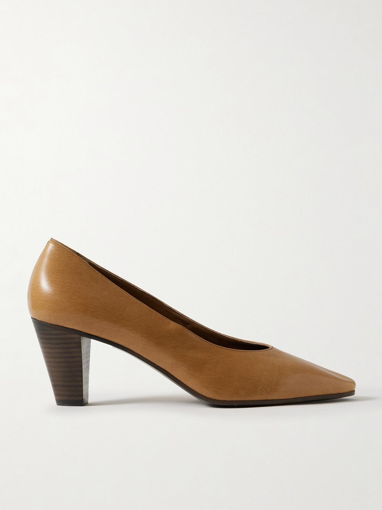 THE ROW Charlotte Leather Pumps In Tan Product Image