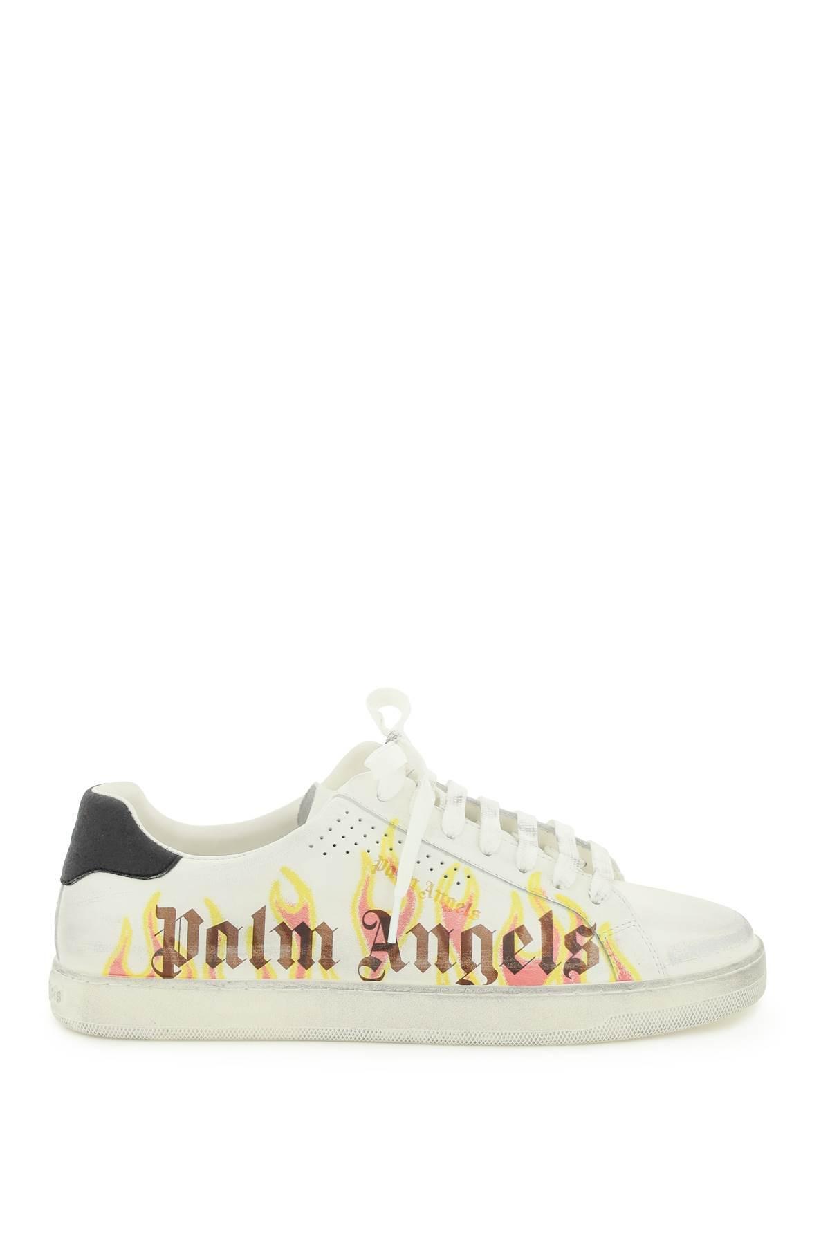 PALM ANGELS Palm One Sprayprint Sneakers In White Yellow Product Image