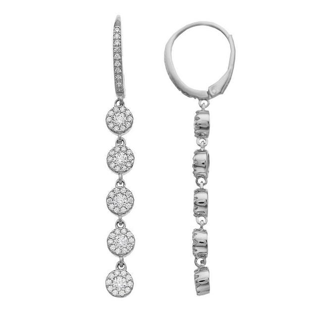 Rosabella Sterling Silver & Cubic Zirconia Leverback Earrings, Womens Product Image