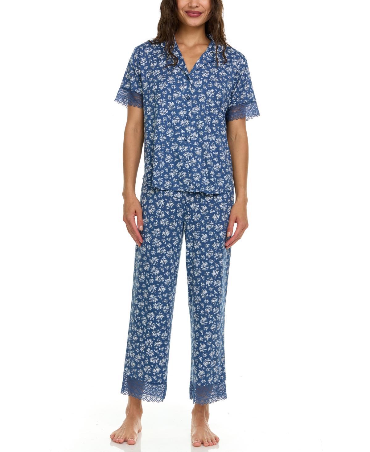 Flora by Flora Nikrooz Womens Janelle Notch Top and Capri Pajama Set Product Image