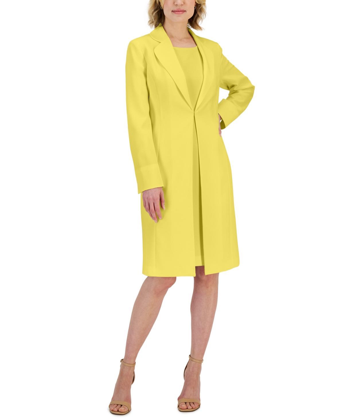 Le Suit Womens Crepe Topper Jacket & Sheath Dress Suit, Regular and Petite Sizes Product Image